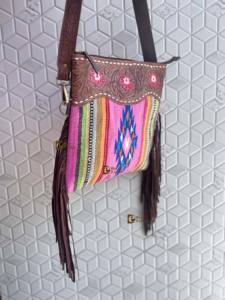 Bolsos de tela azteca bohemios con flecos y grabados a mano, estilo silla de montar, colección elegante, bolsos de gran venta para mujer - Product Image 2