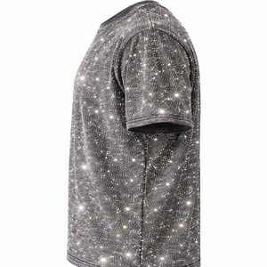 T-shirt à manches courtes pour homme, col rond, imprimé numérique, motif étoile, jersey décontracté, coupe régulière, longueur normale, 100% polyester - Product Image 2