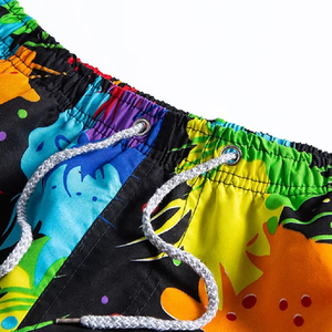 <b>Men's</b> Colorful Paint Splash Print Board Shorts Quick Dry Drawstring Casual Swim <b>Trunks</b> - Product Image 3