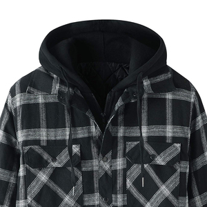ARTIZ INTERNATIONAL <b>Mens</b> Winter Hooded <b>Flannel</b> <b>Jacket</b> Eco-Friendly Windproof High Quality Fleece Lined Warm Plaid Streetwear - Product Image 3