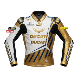 เสื้อแจ็คเก็ตมอเตอร์ไซค์หนังจิงโจ้แบบกำหนดเอง Johan Zarco Rucati MotoCP สำหรับแข่งรถ/เสื้อแจ็คเก็ต CE - Product Image 1