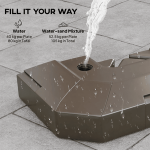 Base per Ombrellone da Esterno in 2 Pezzi per Giardino e Cortile - Product Image 4