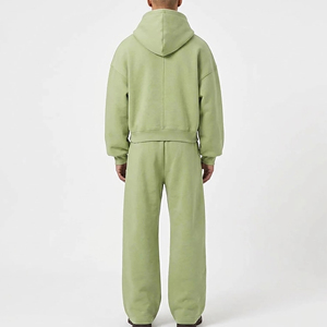 Ensemble de survêtement d'hiver imprimé vert olive à capuche, manches longues, sportif, décontracté, coupe régulière, pantalon de jogging en coton pour adultes unisexe - Product Image 5