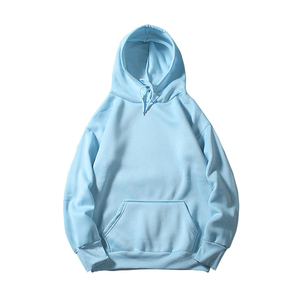 Women Hoodie Unisex Light Blue Hooded Sweatshirt Regular Sleeve Fleece Oversized Fit Casual Pocket Design Solid Color Autumn We - Product Image 4