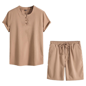 Conjunto de 2 Piezas de Camiseta de Manga Corta y Pantalones Cortos para Hombre, Verano, Chándal Informal Personalizado, Alta Calidad, 100% Algodón, Logotipo Personalizado - Product Image 5