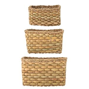 Set of 3 <b>Water</b> <b>Hyacinth</b> <b>Baskets</b> with Seagrass Trim Handmade Storage <b>Basket</b> Wholesale eco-friendly Made in Vietnam - Product Image 2