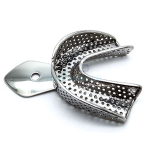 Plateaux d'empreinte dentaire manuels en acier inoxydable fiables, conception durable, ajustement précis, réutilisables, professionnels - Product Image 5