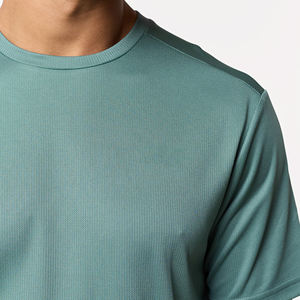 T-shirt pour homme à manches courtes, col rond, couleur unie, décontracté, séchage rapide, tricoté en polyester, coupe classique - Product Image 6
