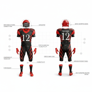 Premium Quality Team Wear Practice Sportswear American Football Uniform <b>Set</b> Breathable Sublimated Team Jersey Pants OEM ODM Kits - Product Image 2