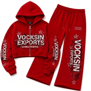 Conjuntos deportivos personalizados de lana para hombre, resistentes al viento, ecológicos, con estampado serigrafiado, gruesos, de 2 piezas, 100% algodón. - Product Image 4