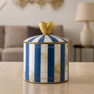 Sang trọng thủ công hiện đại mẹ của ngọc trai đồng thau hộp đồ trang sức bằng thép không gỉ nắp tươi mát bảo quản thực phẩm lưu trữ Hộp quà tặng - Product Image 1