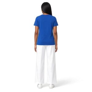 <b>Women</b> Royal Blue O Neck Short Sleeve <b>T</b> <b>Shirt</b> with <b>Yellow</b> EST 1922 Letter Print Casual Graphic Tee Comfortable Summer Fashion Top - Product Image 2