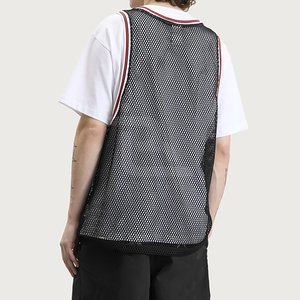 Camiseta de Baloncesto BJS 23 de Malla para Hombre, Estilo Deportivo Transpirable con Estampado por Transferencia Térmica en Negro y Rojo, Cuello Redondo - Product Image 2