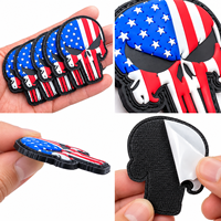 Patch PVC thermocollant personnalisé en tissu sergé écologique, motif crâne, en relief 2D, souple, pour vêtements