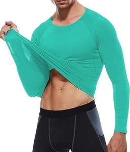 Men's Full Sleeve Compression Rash Guard Sport <b>Top</b> Teal Spandex/Polyester Quick Dry Breathable Sublimation Printed - Product Image 2