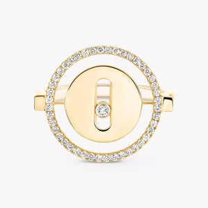 Geometric <b>Cocktail</b> <b>Ring</b> 18K Solid <b>Gold</b> Diamond Minimalist Design Unisex Everyday Wear - Product Image 2