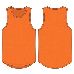 Men's Gym Tank <b>Top</b> Orange Quick Dry <b>Mesh</b> Workout Vest OEM Manufacturer - Product Image 2