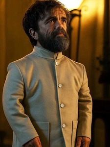 Dexter Resurrection Peter Dinklage Beige Eco-Friendly Heated Windproof Stand Collar Streetwear Genuine Leather Leather <b>Jacket</b> - Product Image 2