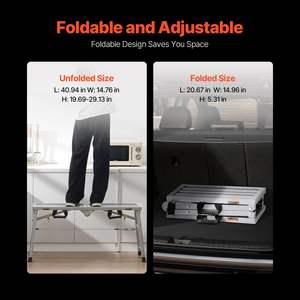 Plataforma de andamios portátil de altura ajustable Plataforma de trabajo con capacidad de carga de 400 LB - Product Image 2