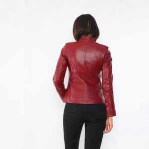 Chaqueta de Cuero Nappa Auténtico para Mujer, Chaqueta de Motociclista de Cuero Genuino Suave de Lujo, Abrigo de Invierno a la Moda, Proveedor OEM Personalizado - Product Image 6