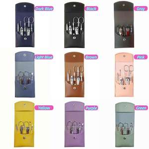 Lujoso Kit de Manicura y Pedicura de 7 Piezas para Mujer, Juego de Tijeras para Uñas de Acero Inoxidable, Cortaúñas Profesional, Bolsa de PU - Product Image 2