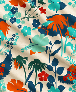 Marrakesh Flora Cotton-Flex Digital Tropical Eclectic Premium Slub <b>Fabric</b> Aura Botanical Digital Print Cotton-Flex - Product Image 1