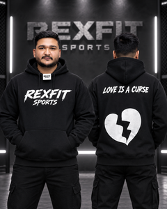Sweat à capuche noir pour homme, motif cœur brisé au dos, polaire léger, coupe oversize, streetwear, poche, personnalisable, 100% coton, OEM - Product Image 2