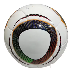 Balón de Fútbol PU Blanco Talla 5, Diseño de Anillos Multicolores, Entrenamiento para Adultos, Pakistán TFS-1011 - Product Image 2