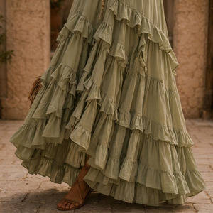 Vestido Maxi Boho al por Mayor, Material de Rayón Tejido, Suave, Transpirable, Anti-Pilling - Product Image 2