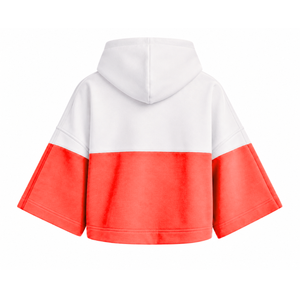 Hoodie court personnalisé Delta Sigma Theta Sorority, color block, avec logo brodé sur le devant, rouge et blanc, manches courtes, décontracté pour femme - Product Image 3
