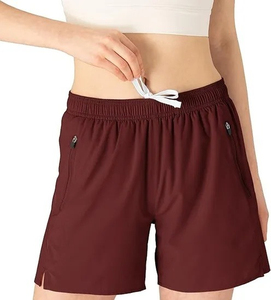 Shorts de Yoga Personalizados para Mujer, Cintura Media, 100% Algodón, Bloques de Color, Cierre con Cordón, Secado Rápido, Bolsillo Elástico, Deportivos, Verano - Product Image 1
