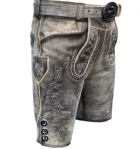 กางเกงหนังแท้ Trachtenlederhose ขายดีที่สุด หนังแท้ 100% ไซส์ใหญ่พิเศษ พร้อมเข็มขัด ขนาด 46-60 ผลิตในปากีสถาน - Product Image 5