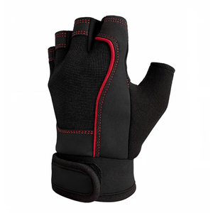 Customized Made Non-Slip Half <b>Finger</b> Leather Weight Lifting Gloves with Adjustable Wrist <b>Strap</b> for Gym Fitness Wear - Product Image 2