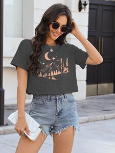 Camiseta Corta para Mujer, Estampado Gráfico, Manga Corta, Blusa Informal, Fabricante OEM - Product Image 3