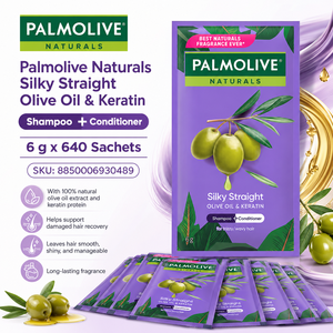 Shampooing Palmolive Naturals Silky Straight à l'huile d'olive et à la kératine 6G |   Lisseur et lisseur chauffant 2-en-1 - Product Image 3