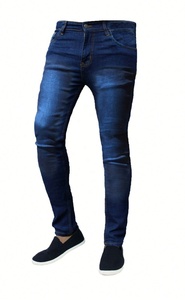 Jeans pour hommes à la mode, coupe slim, décontractés, skinny, style streetwear, en denim - Product Image 2