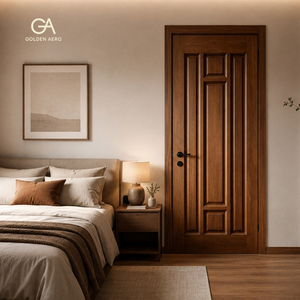 Puerta Interior de Madera Sólida Tradicional GA-12S, Panel Moldeado para Proyectos Residenciales, Directo de Fábrica - Product Image 1