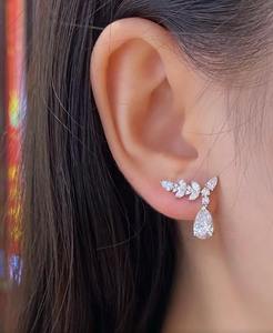 Pendientes de Aro de Oro Blanco de 14K con Diamantes Cultivados en Laboratorio, Color F, Corte Redondo, Engaste de Media Bisel, Elegantes y Minimalistas, Joyería Fina - Product Image 6