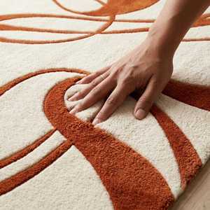 Nouveau design, tapis d'appoint luxueux et moderne en laine douce bleue, tissé à la main, pour salon - Product Image 4
