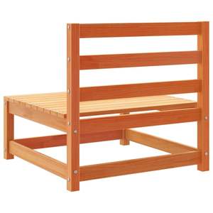 Grand ensemble de canapés de jardin modulaires en bois de pin massif brun ciré, mobilier d'extérieur très résistant - Product Image 6