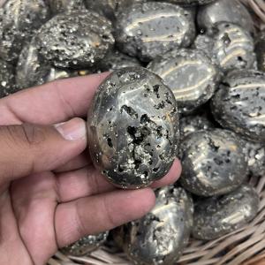 Piedra de Pirita Natural Druzy de Perú, Pulida, para Sanación con Cristales, Reiki, Feng Shui, Piedra de la Abundancia, Tema de Amor, Recuerdo Ovalado de Alta Calidad - Product Image 2