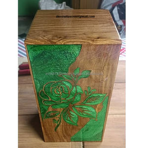 Wholesale Custom American Style Mango Wood Urn <b>Box</b> Adult Funeral Supplies Wooden Cremation Urn <b>for</b> Human <b>Ashes</b> Inspired by India - Product Image 2
