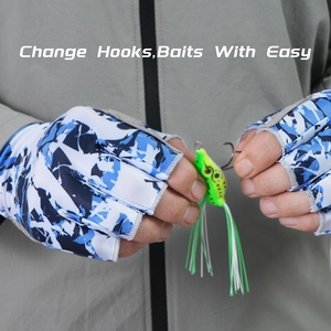 Guantes de Pesca Personalizados, Anti-UV, de Poliéster, para Pesca, Kayak, Remo, Conducción, Guantes Térmicos Transpirables de Spandex para Gimnasio - Product Image 5