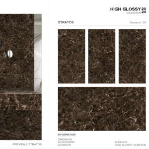 Azulejo de Porcelana de Alta Calidad y Alto Brillo, 600x1200, Formato Grande, Superficie Pulida Premium, para Paredes y Pisos, Uso Interior y Exterior Moderno - Product Image 1