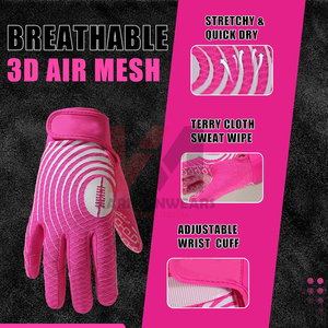 Gants de football américain personnalisés OEM, pour l'entraînement, avec logo de marque privée, vente en gros, approvisionnement en vrac pour les marques sportives et les détaillants - Product Image 5