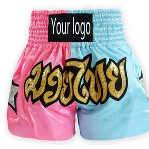 Training Classic Muay Thai Shorts Pink <b>Blue</b> Kick Boxing MMA Sport Sparring Trunks - Product Image 1