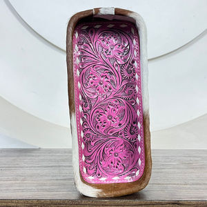 Plateau en cuir de vachette artisanal de luxe 2025, style occidental, organisateur décoratif, rangement, cadeau pour la maison ou le bureau - Product Image 5