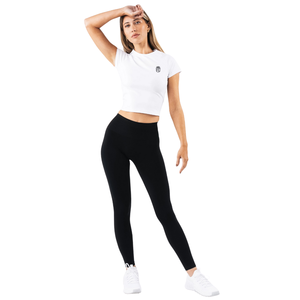 Camiseta Deportiva Corta para Mujer, Blanca, Suave y Elástica, de Manga Corta, para Gimnasio, Yoga, Entrenamiento - Product Image 4