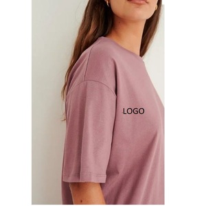 Camiseta de Algodón 100% Transpirable y Ecológica para Mujer, Talla Grande, Casual, Larga, Holgada, con Estampado y Mangas Cortas - Product Image 3