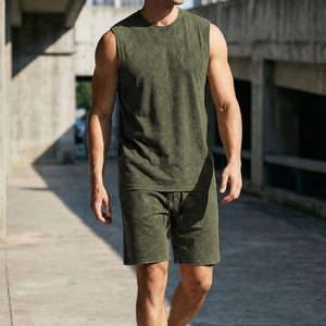 High Quality Men's Cotton Acid Wash T Shirt Shorts Two Piece <b>Set</b> Private Label Summer Outfit Breathable Quick Dry Men's <b>Sets</b> - Product Image 5